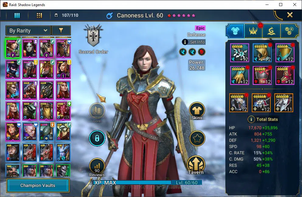 Raid: Shadow Legends Accounts Mid-Game Lv50 1,2M Power|1 Mythical(Arachoa Moonspinner)|23 4