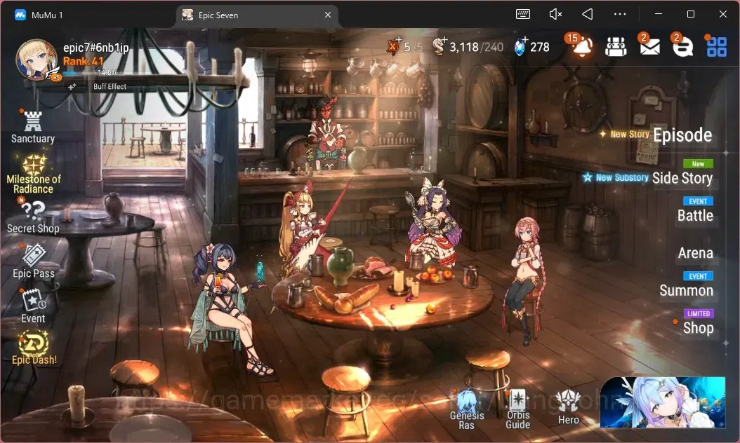 Epic Seven Accounts Starter ASIA Unverif | 6 ML(TR Elvira,RO Light,F Cecillia,BW Iseria,TE Kayron,SB Sezan)|PoH ON|SS 1