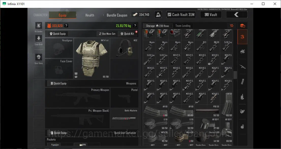 Arena Breakout Accounts Others MOBILE | LVL 30 |SV 59,4 M|CV 31,4 m|weapon skin LR-AR1 Decree,LR AR2 KOI more detail cek SS 7