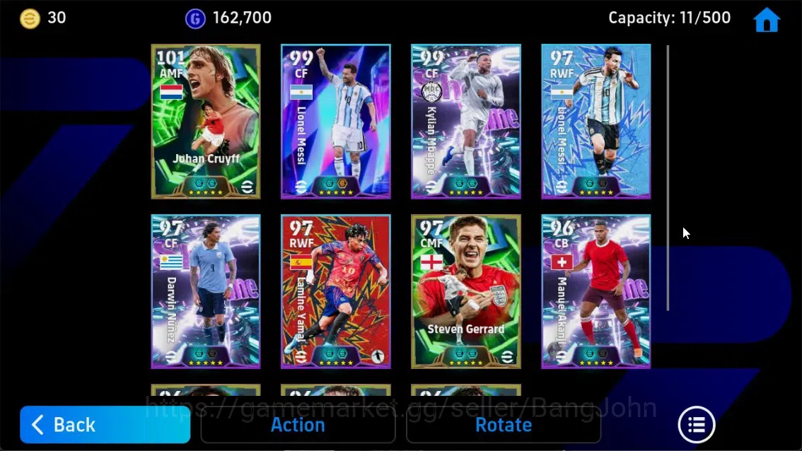 eFootball Accounts Legends & Iconic Players Mobile|PW 3150|Epic Cruyff,Gerrard,Shevchenko,Raul,Krkic Etc|SHW 3