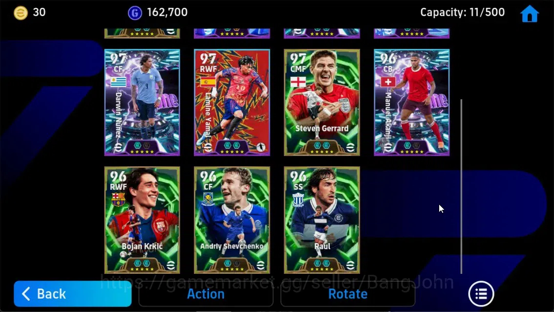 eFootball Accounts Legends & Iconic Players Mobile|PW 3150|Epic Cruyff,Gerrard,Shevchenko,Raul,Krkic Etc|SHW 4
