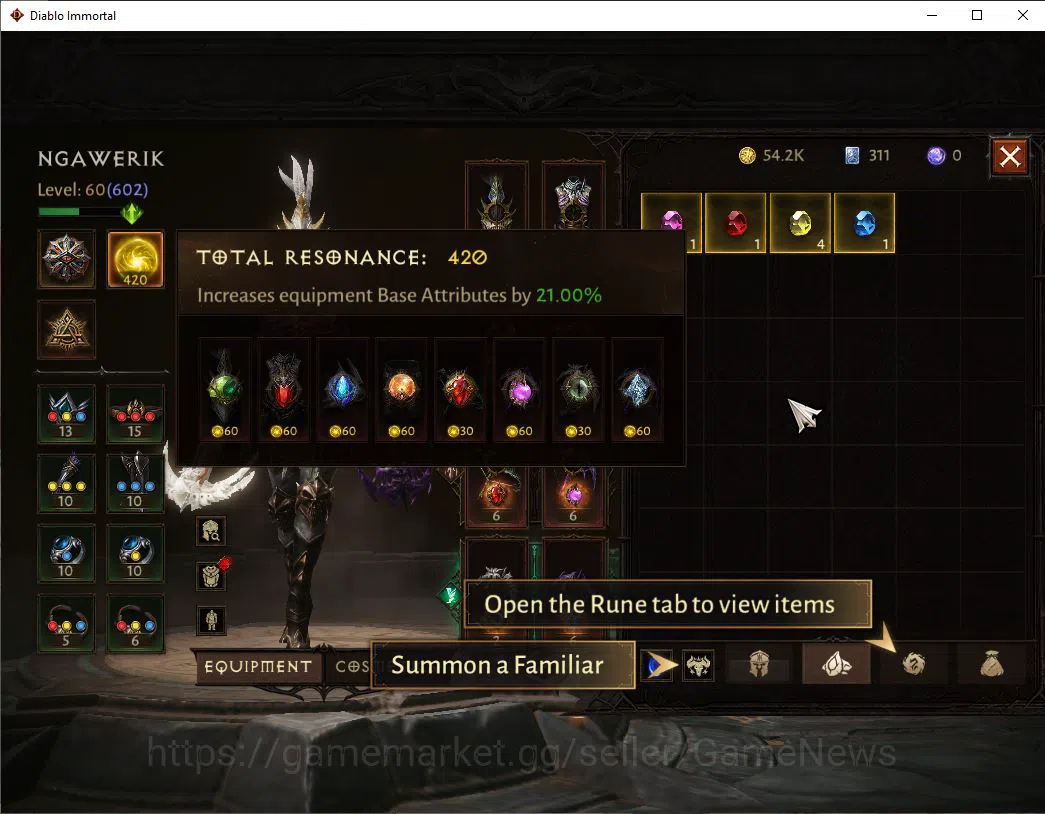 Diablo Immortal Accounts Mid-Tier SEA - Verathiel|Change Server On|Lv60(602)|Demon Hunter|35k CR|Reso 420|Paragon 5