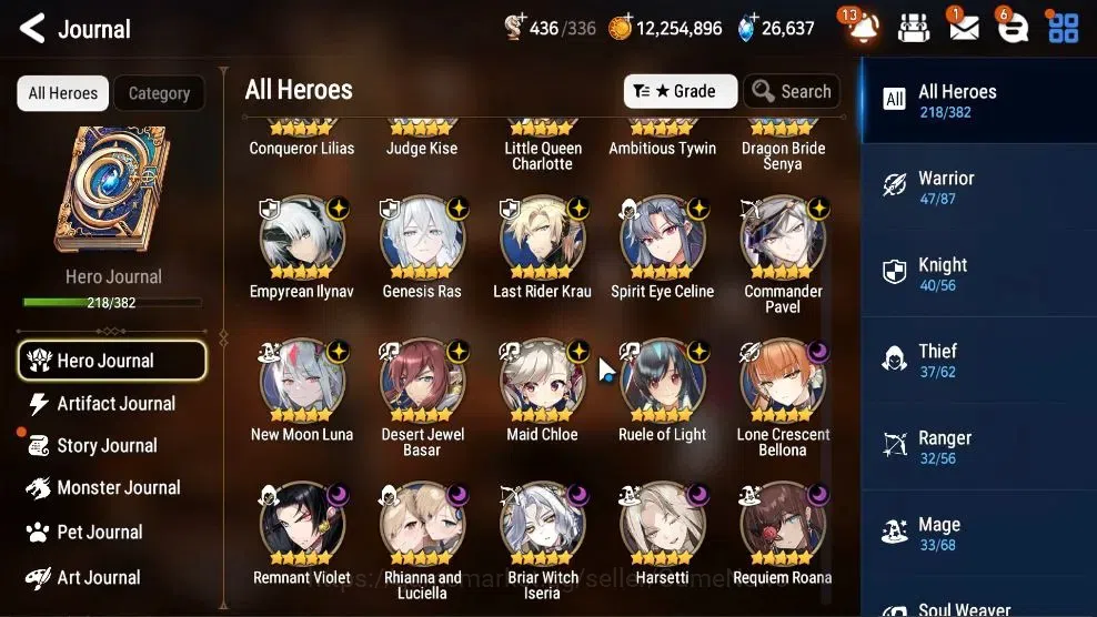 Epic Seven Accounts High-End GLOBAL UnVerif|20 ML(Rhiana&Luc,GRas,HarSeti,LC Belona,Etc)+Ab Fumyr,Setsuka,Etc|AUTO 7