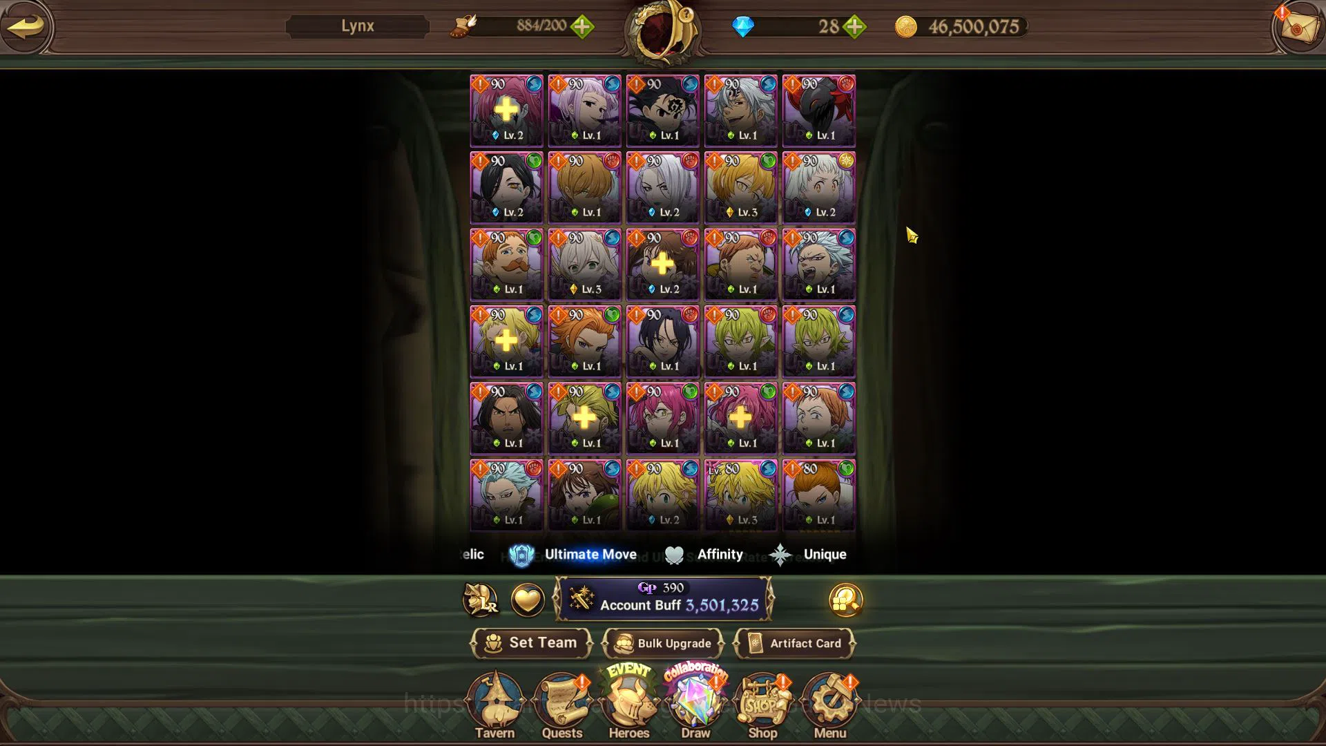The Seven Deadly Sins: Grand Cross Accounts Midgame Asia|3,5M CC|7 UR+Full Collab Solev|MerEsca,Sabunak,DK 7