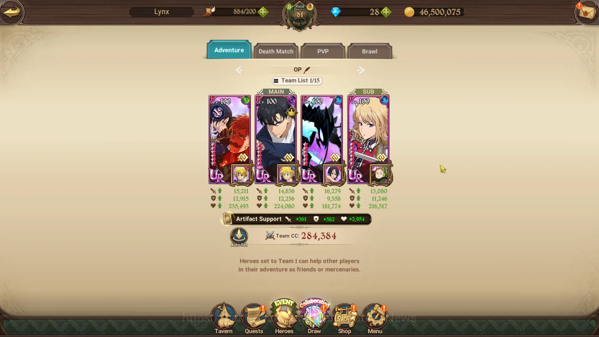 The Seven Deadly Sins: Grand Cross Accounts Midgame Asia|3,5M CC|7 UR+Full Collab Solev|MerEsca,Sabunak,DK 9