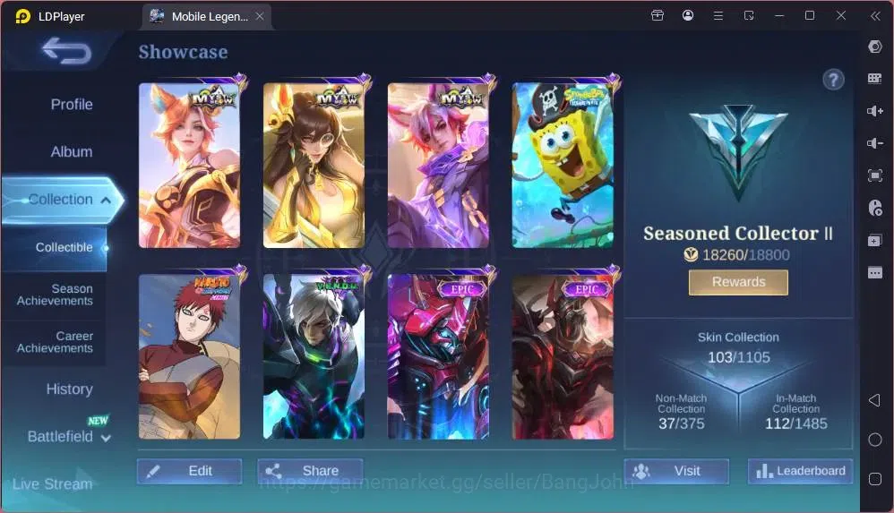 Mobile Legends: Bang Bang Accounts Global |Hero 83|Skin 103|Seasoned|Spongebob Cyclop image 18