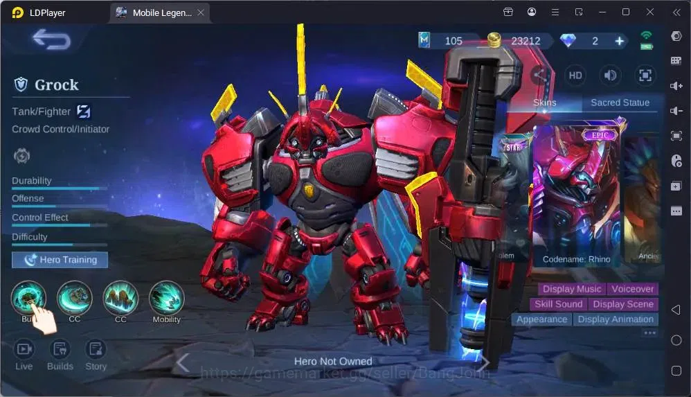 Mobile Legends: Bang Bang Accounts Global |Hero 83|Skin 103|Seasoned|Spongebob Cyclop image 4