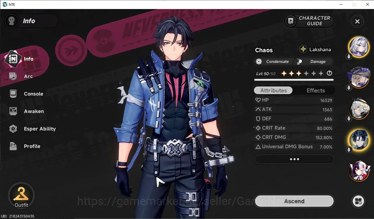 Neverness to Everness Accounts GLOBAL SEA|HL 37|TL 27|8 SSR 3 Limit Chaos,Lacrimo image 2