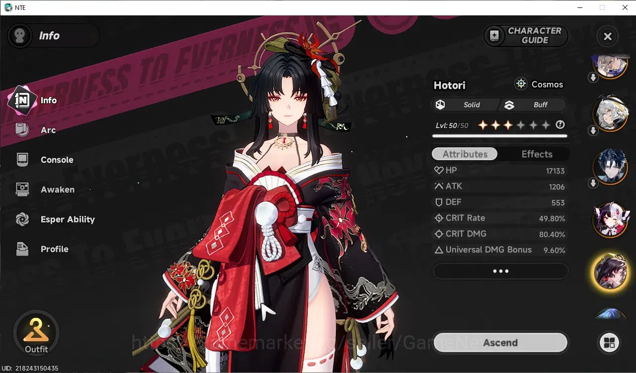 Neverness to Everness Accounts GLOBAL SEA|HL 37|TL 27|8 SSR 3 Limit Chaos,Lacrimo image 5