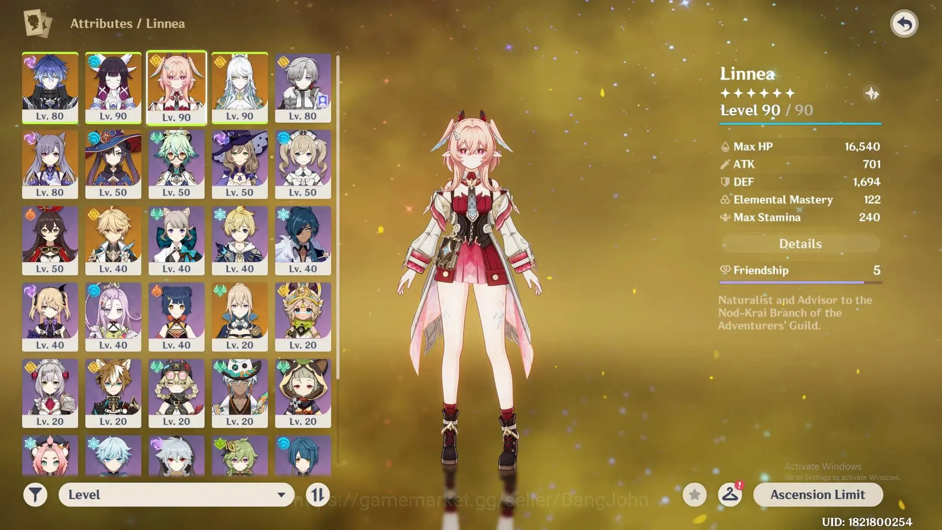 Genshin Impact Accounts ASIA | AR 54|5* char|Flins,Columbina,Linnea,Zibai, image 6