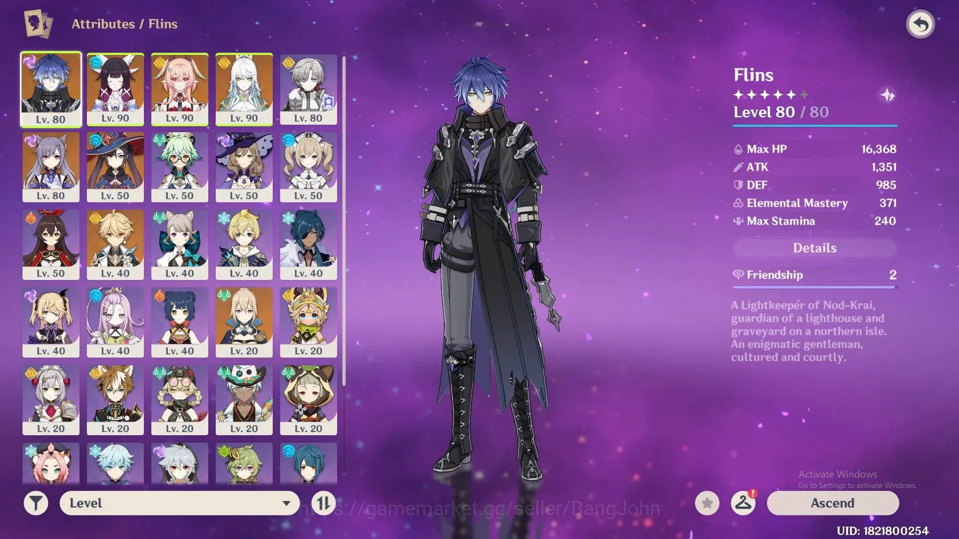 Genshin Impact Accounts ASIA | AR 54|5* char|Flins,Columbina,Linnea,Zibai, image 8