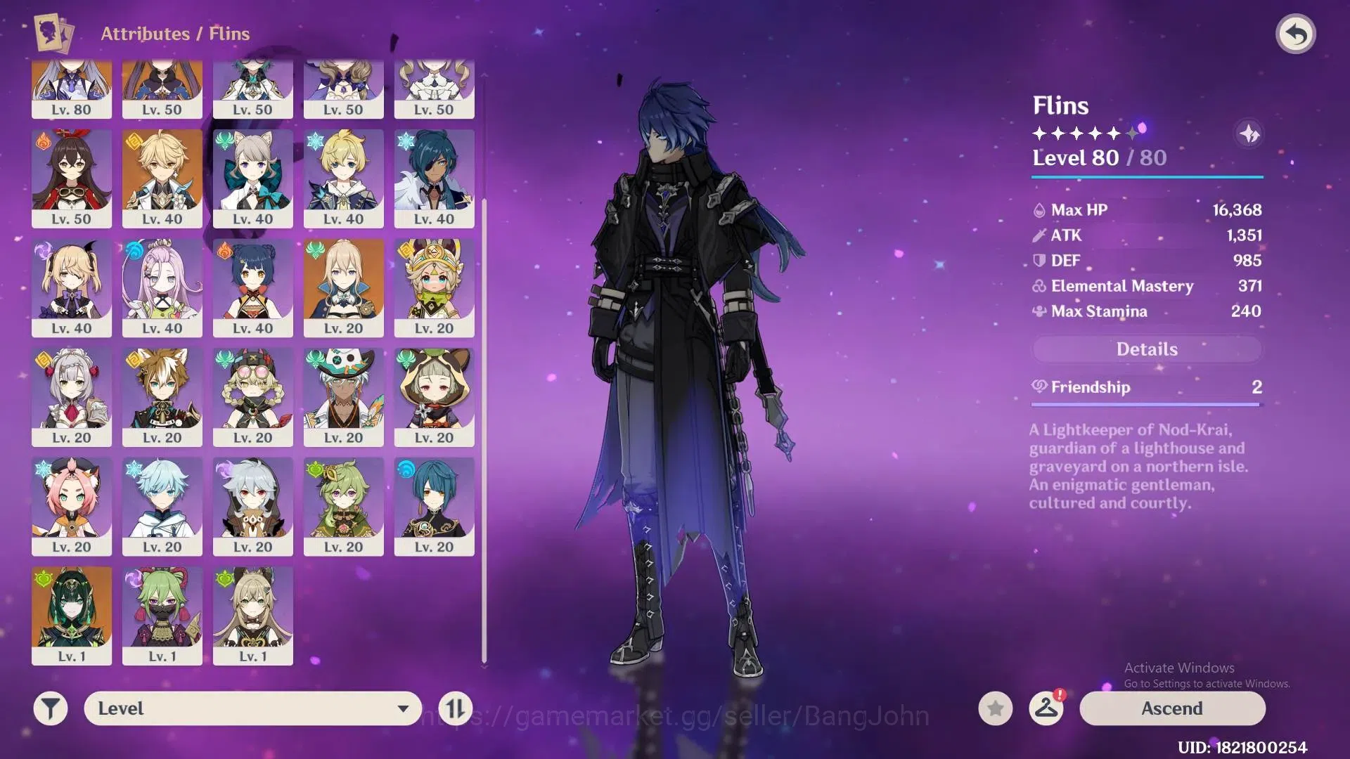 Genshin Impact Accounts ASIA | AR 54|5* char|Flins,Columbina,Linnea,Zibai, image 9