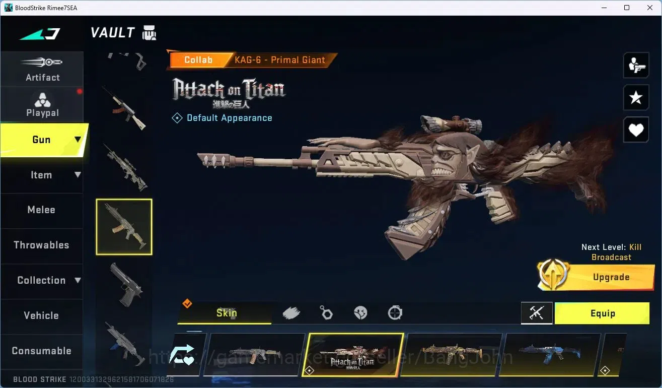 Blood Strike Accounts ASIA | 1 EVO: FAL| 1 ETERNAL | 2 AOT Guns | 1 7DS image 3