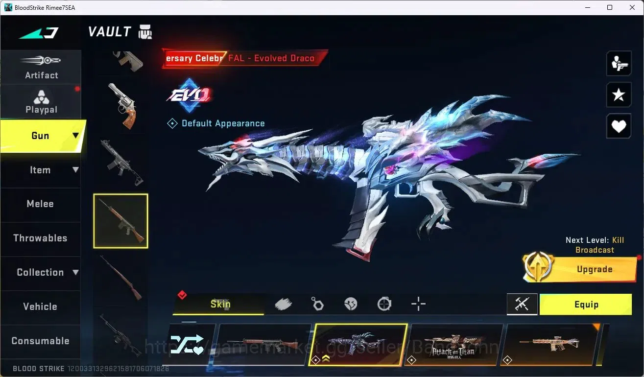 Blood Strike Accounts ASIA | 1 EVO: FAL| 1 ETERNAL | 2 AOT Guns | 1 7DS image 6