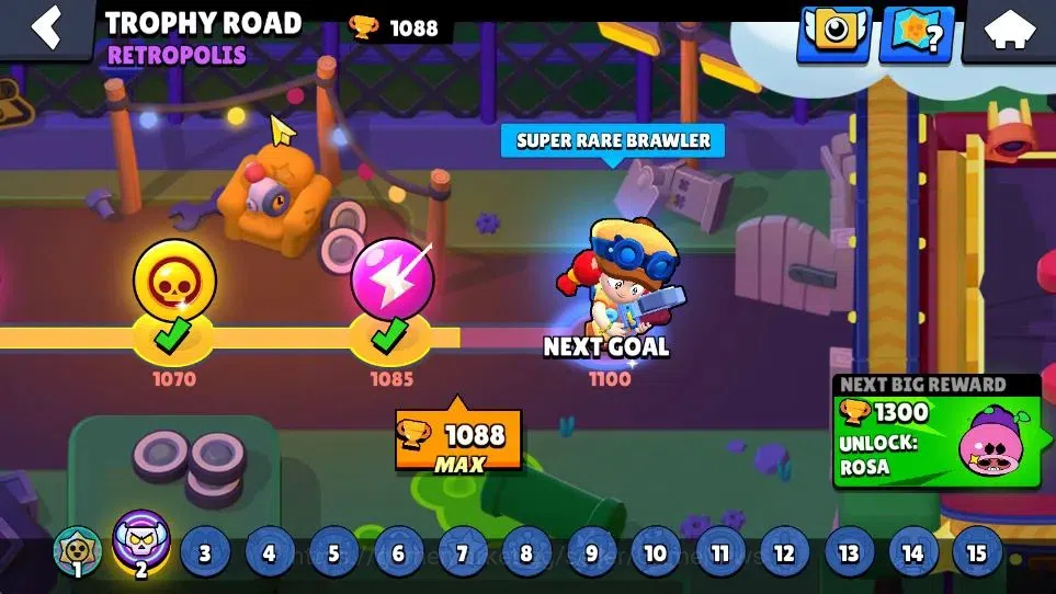 Brawl Stars Accounts 1088 Trophy|21K Bling|20 Brawlers 3 Max Lvl (Shelly,Stu,Sam)|16 Skin|1 Legend Skins [Tusked Nita] 3 12