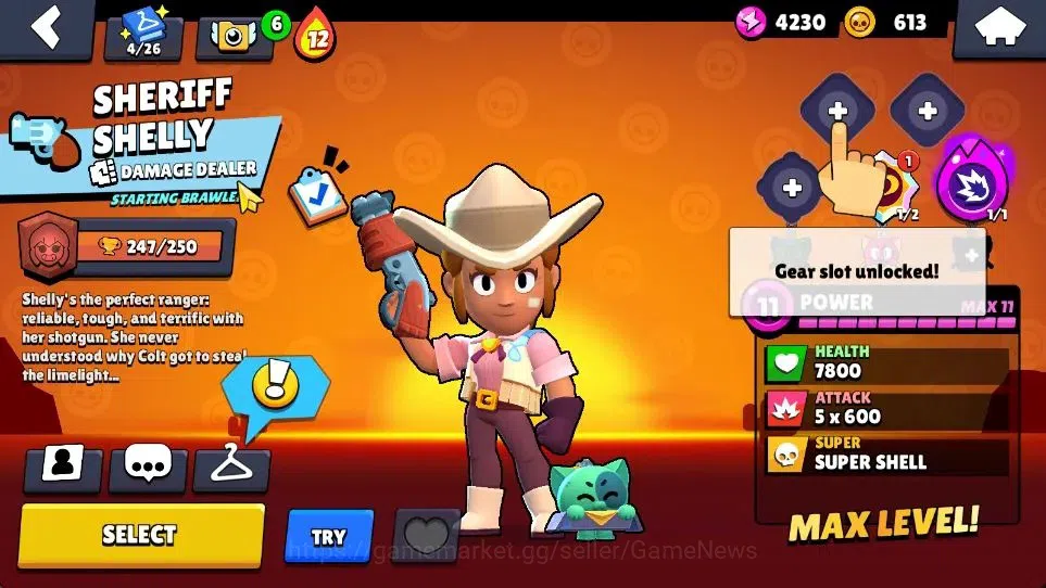 Brawl Stars Accounts 1088 Trophy|21K Bling|20 Brawlers 3 Max Lvl (Shelly,Stu,Sam)|16 Skin|1 Legend Skins [Tusked Nita] 3 16