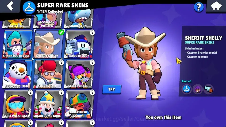 Brawl Stars Accounts 1088 Trophy|21K Bling|20 Brawlers 3 Max Lvl (Shelly,Stu,Sam)|16 Skin|1 Legend Skins [Tusked Nita] 3 9