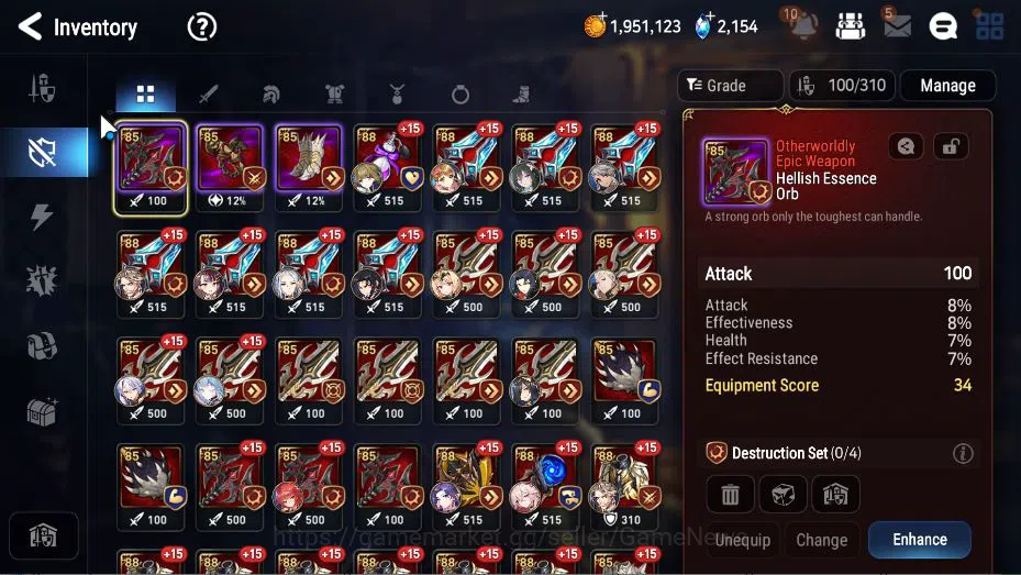 Epic Seven Accounts GLOBAL Unverif|NewEra|8 ML(Salome,BoRunka,RO Light image 9