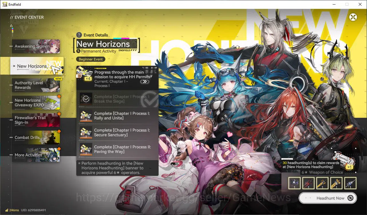 Arknights: Endfield Accounts NA/EU Lv2|Starter| Solo SSR Last Rite +6SR[Perlica image 15