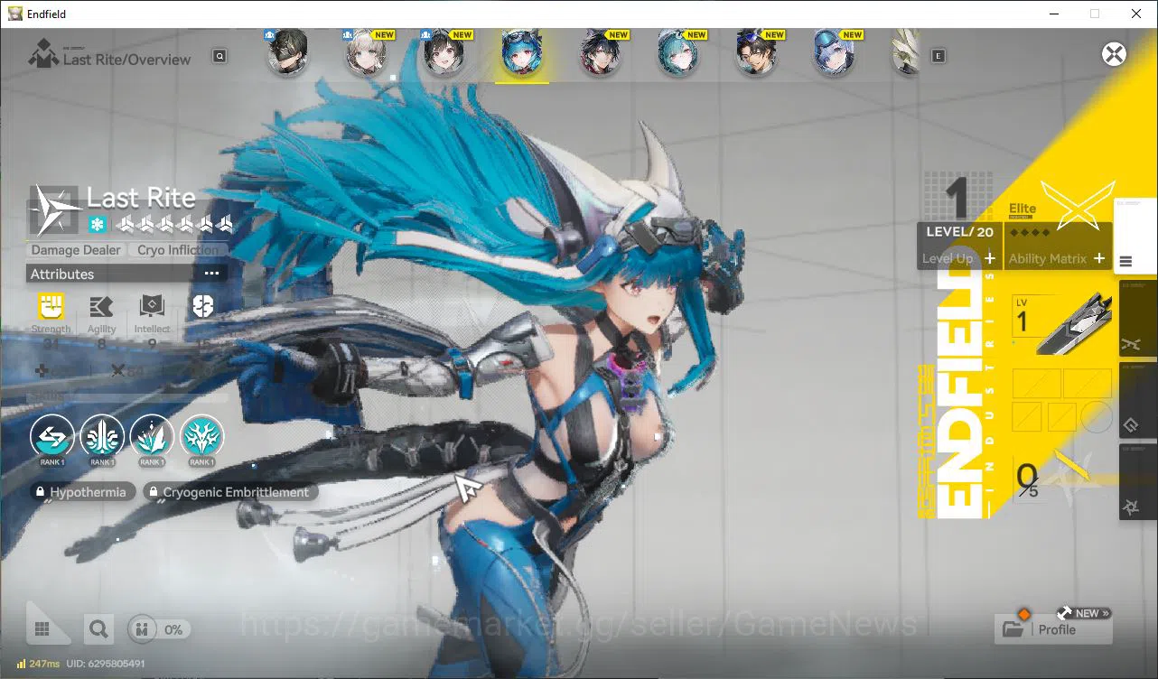 Arknights: Endfield Accounts NA/EU Lv2|Starter| Solo SSR Last Rite +6SR[Perlica image 3