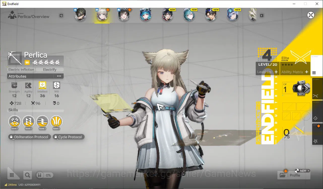 Arknights: Endfield Accounts NA/EU Lv2|Starter| Solo SSR Last Rite +6SR[Perlica image 4