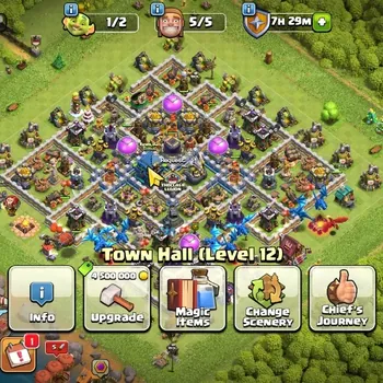 Clash of Clans Accounts High-End LV 143|TH 12|HH 6|Limited Skin|BK 45,AQ 55,MP 31,GW 24,|BM 2|CN OFF|Protect OFF|Take