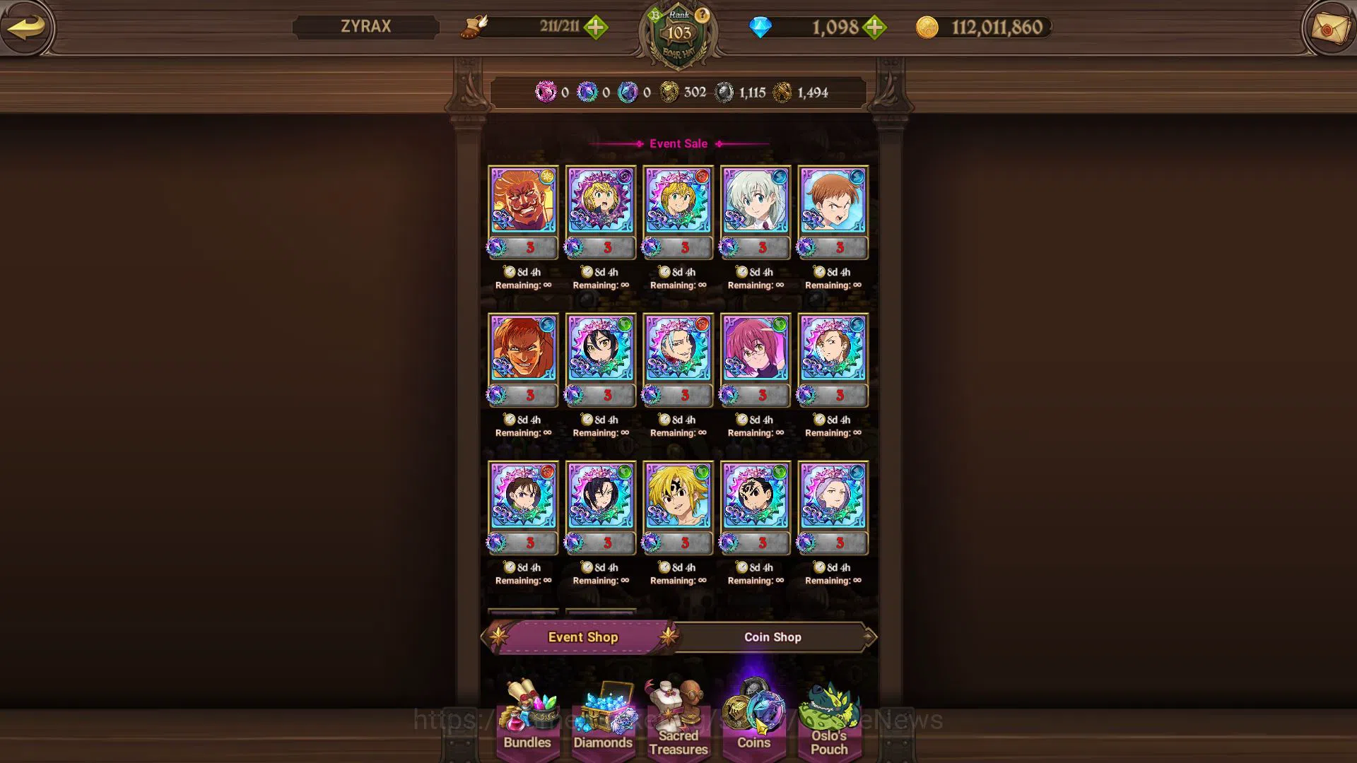 The Seven Deadly Sins: Grand Cross Accounts Asia|4,7M CC|30 LS+1k DM|1 LR+12 UR+Full Colab FF| image 16