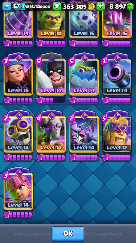 Clash Royale Accounts Lv 67|Trophy 10457|KTL 15|Total Card 121|3 Hero 29 image 8