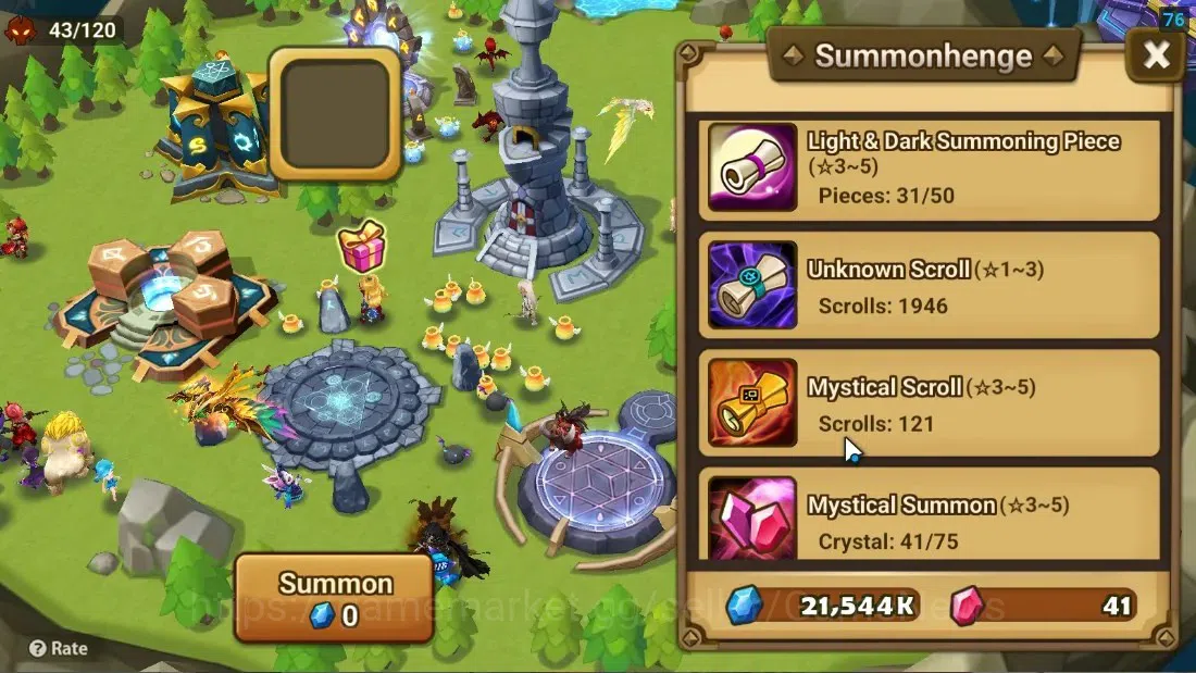 Summoners War: Sky Arena Accounts Starter ASIA|Lv 26|Ready Gacha|93 12 YSC + 160 11 YSC + 3 LAAS + 5 LS + 5 LDS + 121 MS |1 11