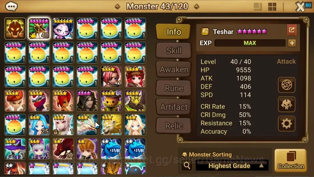 Summoners War: Sky Arena Accounts Starter ASIA|Lv 26|Ready Gacha|93 12 YSC + 160 11 YSC + 3 LAAS + 5 LS + 5 LDS + 121 MS |1 7