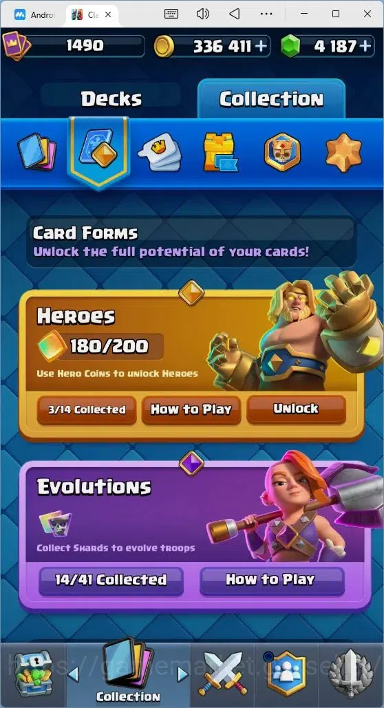 Clash Royale Accounts Mobile |Trophy 10962|8Max Hero Cards|14 EVO Cards| image 14