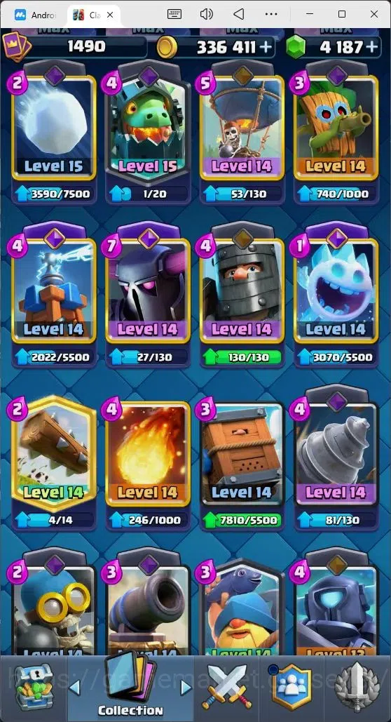 Clash Royale Accounts Mobile |Trophy 10962|8Max Hero Cards|14 EVO Cards| image 4