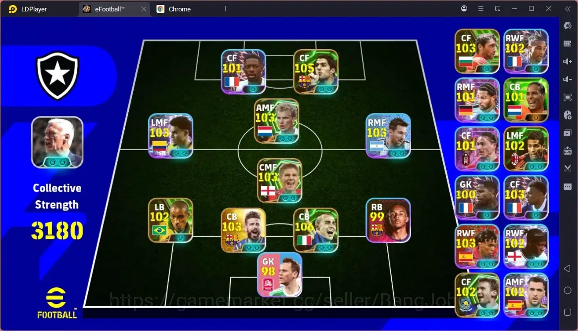 eFootball Accounts Legends & Iconic Players Mobile |PW 3180|Epic Cannavaro,Suarez,Pique,Bergkamp,Carlos, Etc|Showtime 1