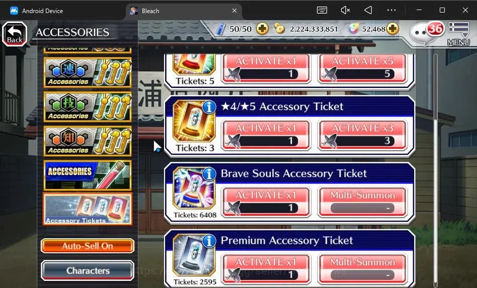 Bleach: Brave Souls Accounts [GLOBAL]52K Orb|2 New Ichigo Renewed,10th Anniv[Ru image 16
