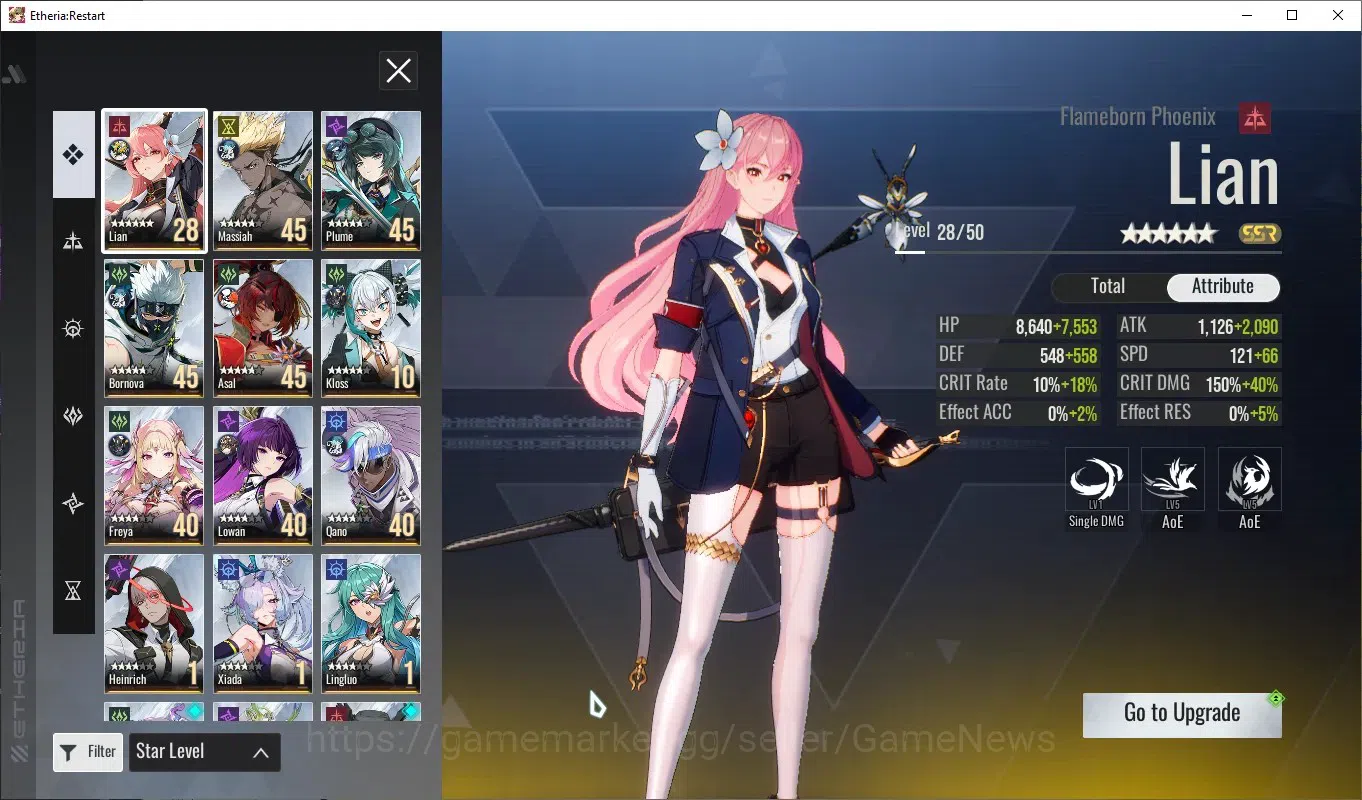 Etheria: Restart Accounts Global-S25|Lv24|16 SSR[Lian,Massiah,Plume,Bornova, image 2