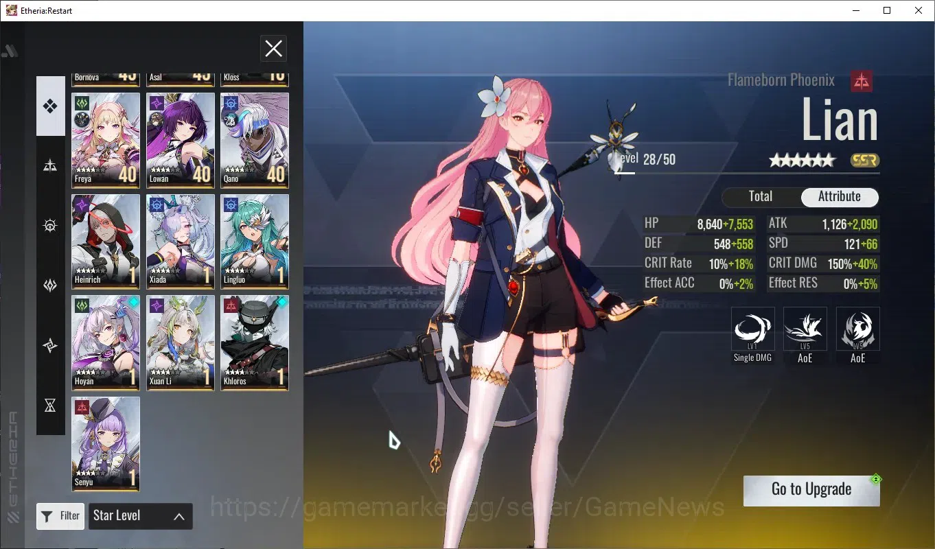 Etheria: Restart Accounts Global-S25|Lv24|16 SSR[Lian,Massiah,Plume,Bornova, image 3