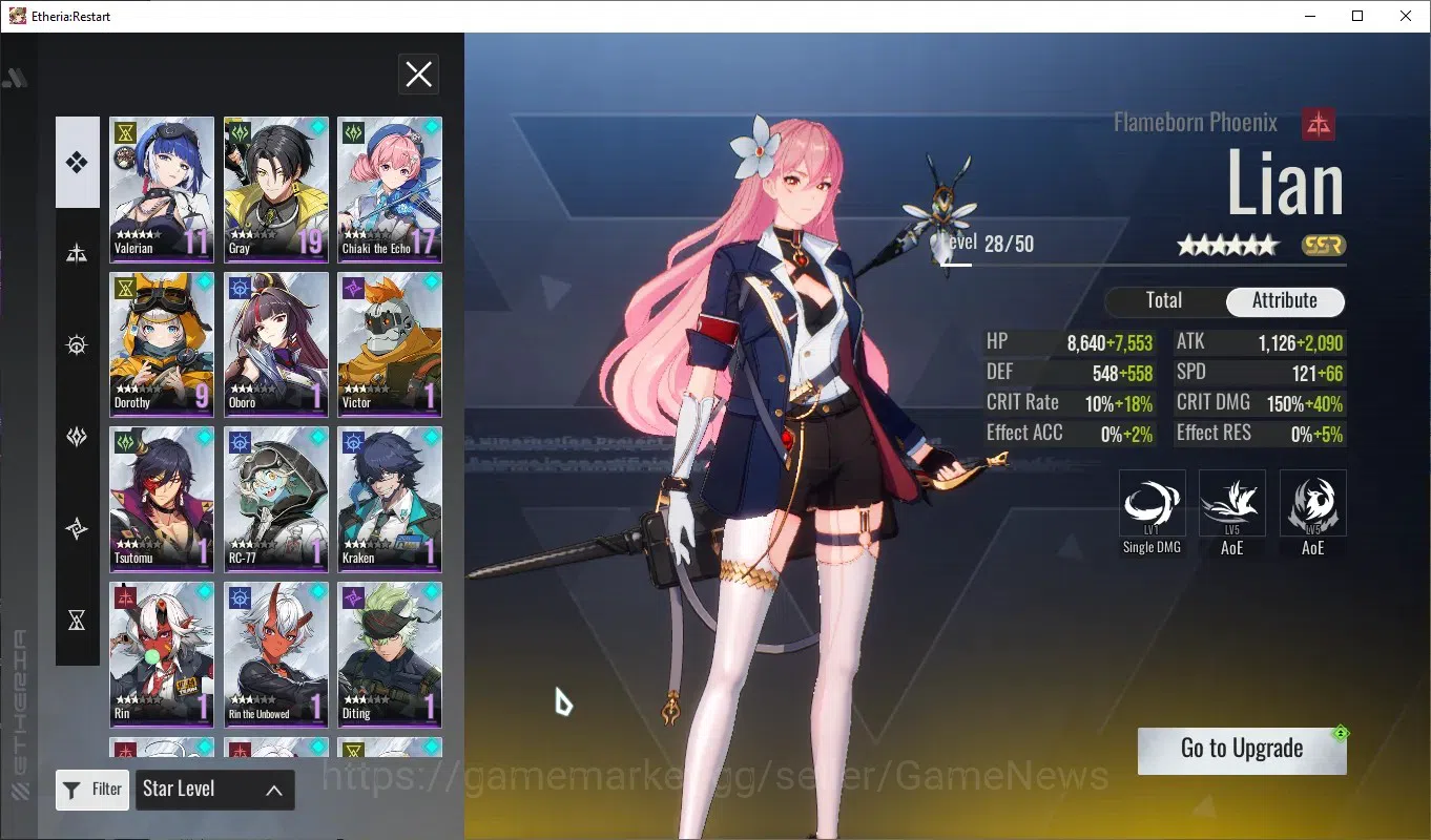 Etheria: Restart Accounts Global-S25|Lv24|16 SSR[Lian,Massiah,Plume,Bornova, image 4