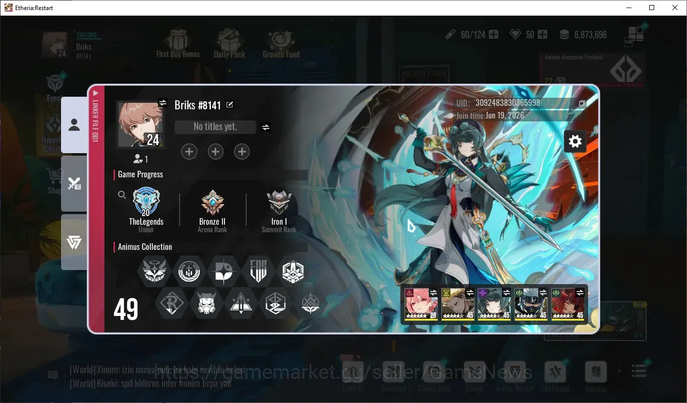 Etheria: Restart Accounts Global-S25|Lv24|16 SSR[Lian,Massiah,Plume,Bornova, image 8
