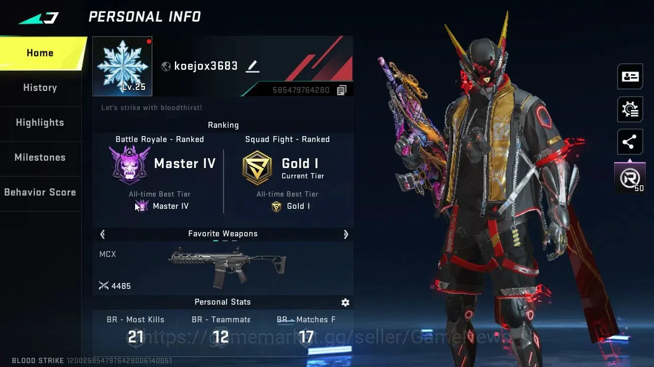 Blood Strike Accounts ASIA|ULTRA ETHAN(RaidMask+Pitch Strike)|Collab TOK image 2