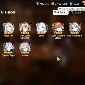 Epic Seven Accounts Limited Hero Global UnVerif|Mor 29|7 ML(Little Q Lilias,Lone Bellona,Renoa,etc)+Haru+Art,Setsuka,Etc|PoH