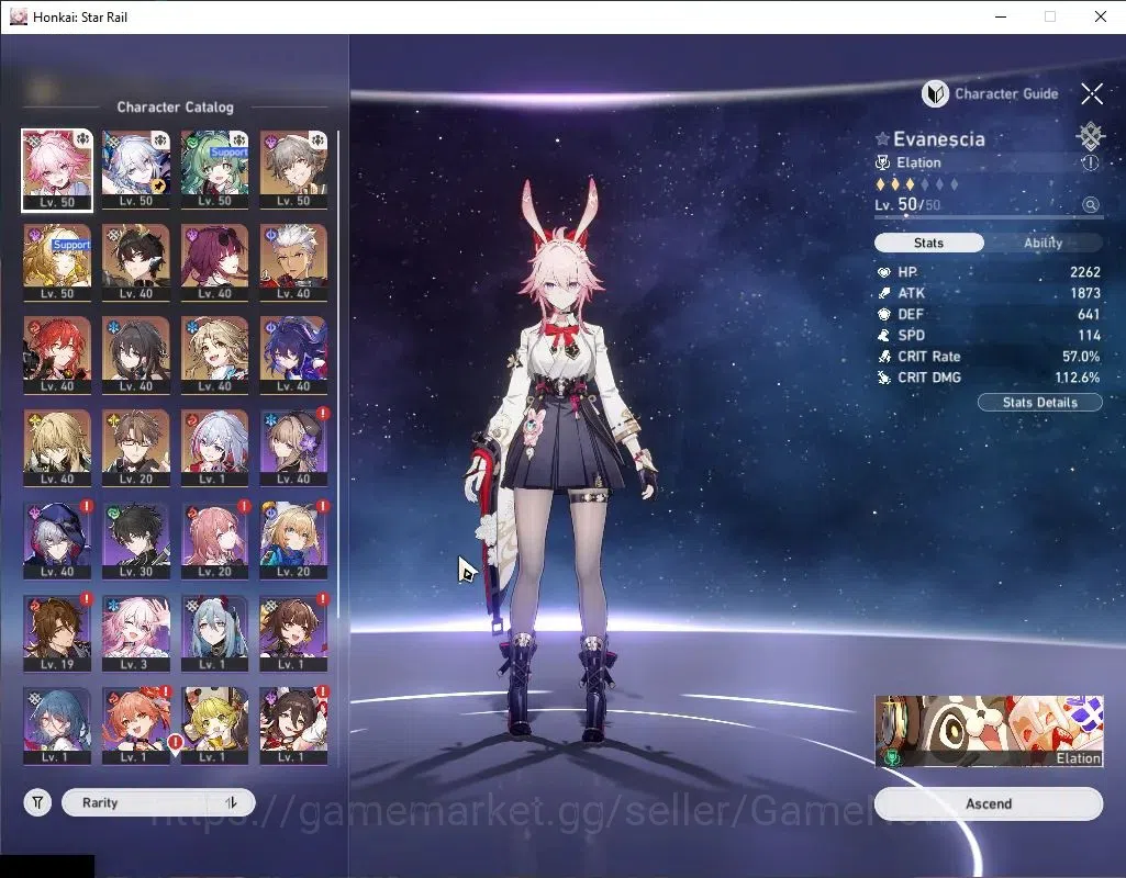 Honkai Star Rail Accounts Asia|TL37|9 Limited|Evanescia,Yao Guang,Dante,Kafk image 4