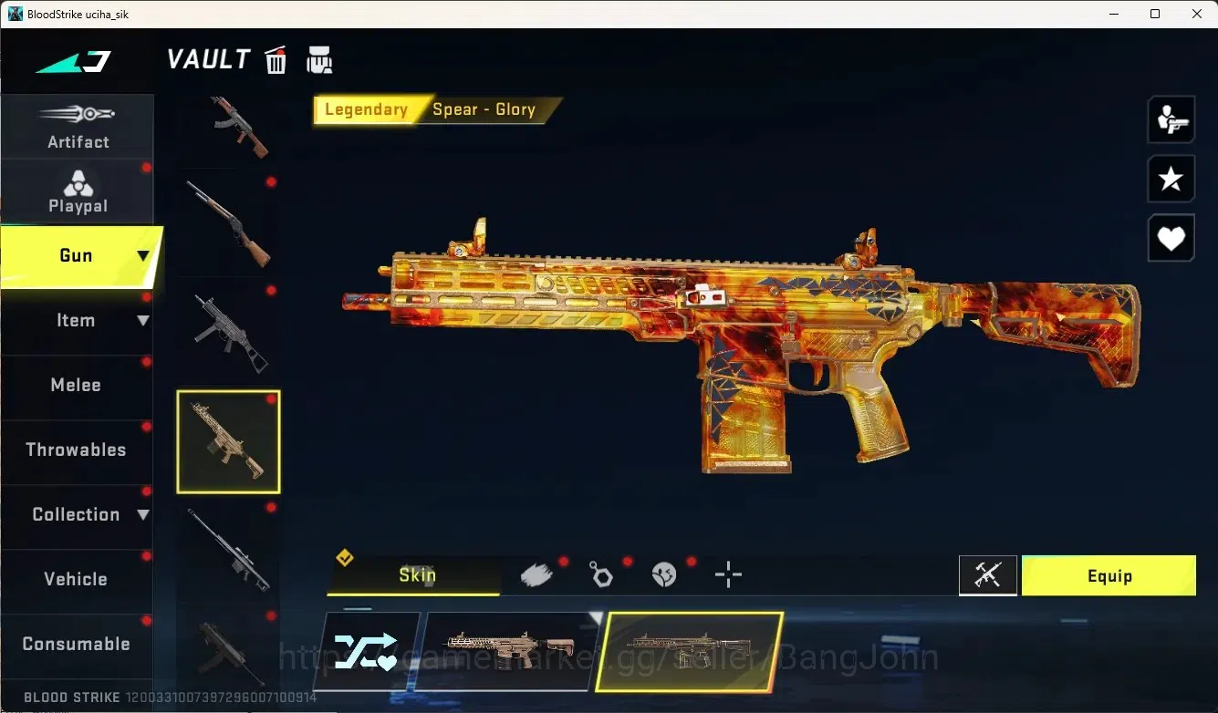 Blood Strike Accounts Collab Skin ASIA|Eternal Gun:Desert|5 Collab Gun [TR&7DS]|3 Limited Gun|1 Ultra Gun|5 Legend Gun|Ultra 15