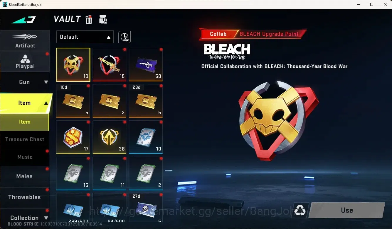 Blood Strike Accounts Collab Skin ASIA|Eternal Gun:Desert|5 Collab Gun [TR&7DS]|3 Limited Gun|1 Ultra Gun|5 Legend Gun|Ultra 17