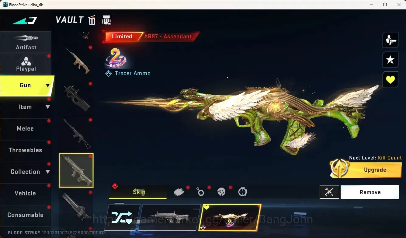 Blood Strike Accounts Collab Skin ASIA|Eternal Gun:Desert|5 Collab Gun [TR&7DS]|3 Limited Gun|1 Ultra Gun|5 Legend Gun|Ultra 9