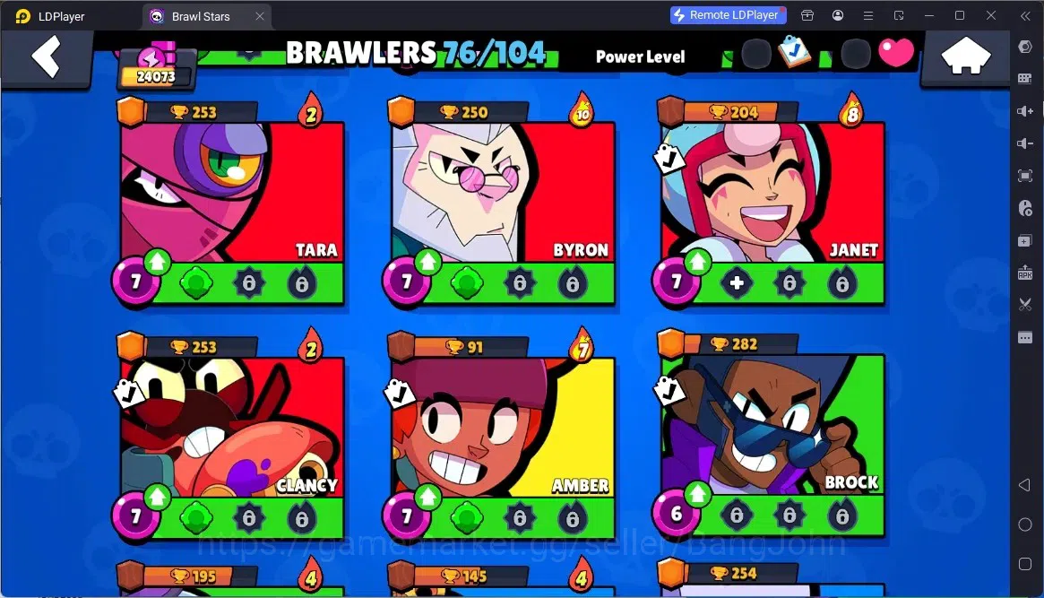 Brawl Stars Accounts Global | 24073 | 76 Brawler |5 Max Hypercharge(Shelly,ElPrimo,Dynamike,EMZ)|17519 Bling+298Gems 10