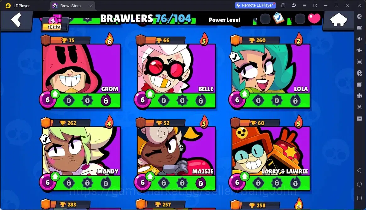 Brawl Stars Accounts Global | 24073 | 76 Brawler |5 Max Hypercharge(Shelly,ElPrimo,Dynamike,EMZ)|17519 Bling+298Gems 12
