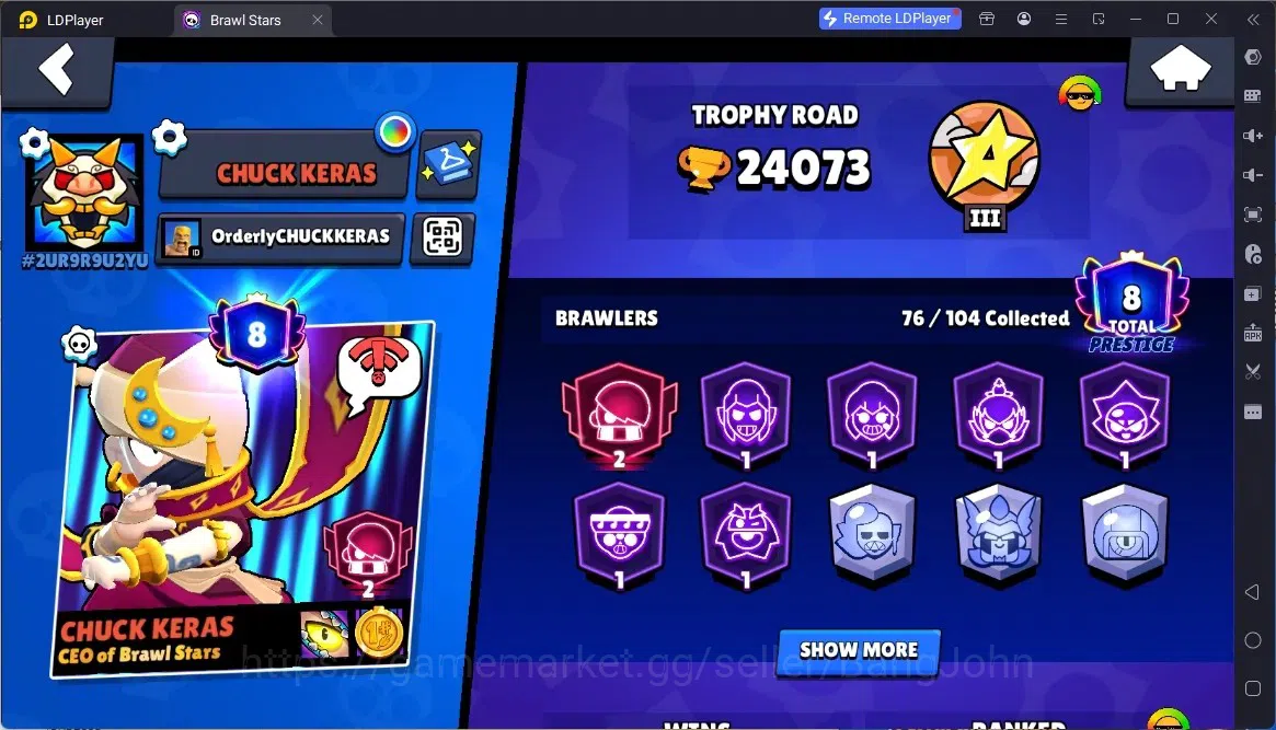 Brawl Stars Accounts Global | 24073 | 76 Brawler |5 Max Hypercharge(Shelly,ElPrimo,Dynamike,EMZ)|17519 Bling+298Gems 2