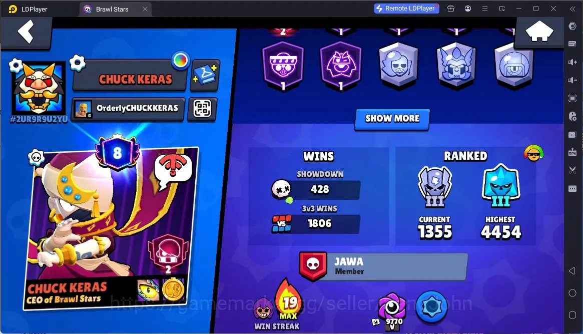 Brawl Stars Accounts Global | 24073 | 76 Brawler |5 Max Hypercharge(Shelly,ElPrimo,Dynamike,EMZ)|17519 Bling+298Gems 3