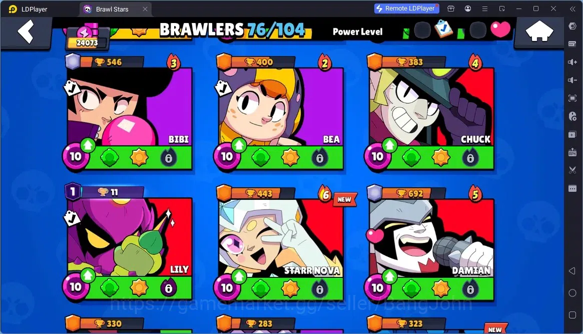 Brawl Stars Accounts Global | 24073 | 76 Brawler |5 Max Hypercharge(Shelly,ElPrimo,Dynamike,EMZ)|17519 Bling+298Gems 7