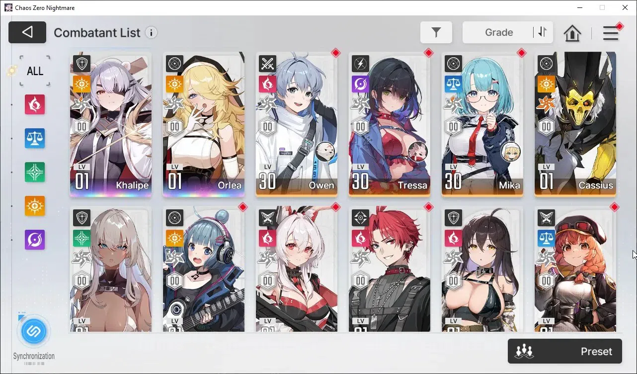 Chaos Zero Nightmare Accounts Asia Lv53 | 8 SSR | Narja, Heidemarie EM1, Nine, M image 3
